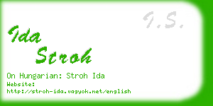 ida stroh business card